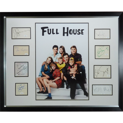 Full House Full-Size TV Poster Deluxe Framed with All 9 Cast Autographs - JSA