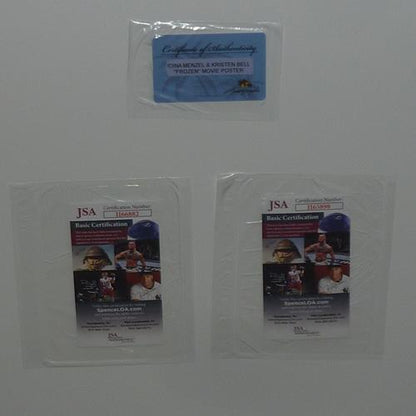 Frozen Full-Size Movie Poster Deluxe Framed with Idina Menzel And Kristen Bell Autographs - JSA