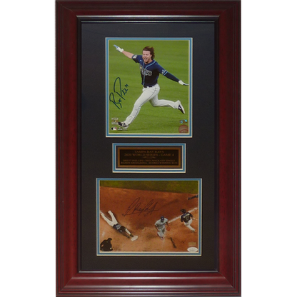 Brett Phillips And Randy Arozarena Autographed Tampa Bay Rays (2020 World Series Game 6) Deluxe Framed Double 8x10 Photo Piece - JSA