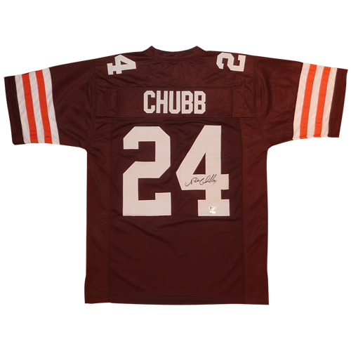 Nick Chubb Autographed Cleveland (Brown #24) Custom Jersey - Beckett