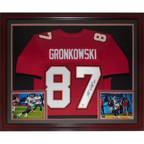 Rob Gronkowski Autographed Tampa Bay (Red #87) Deluxe Framed Jersey - Radtke