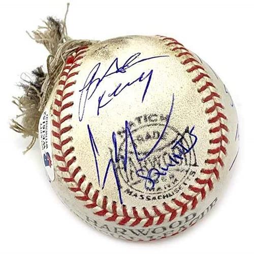 The Sandlot Cast Autographed Replica Babe Ruth Chewed Baseball - 6 Signatures - JSA