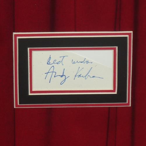 Man On The Moon Full-Size Movie Poster Deluxe Framed with Andy Kaufman and Jim Carrey Autographs - JSA
