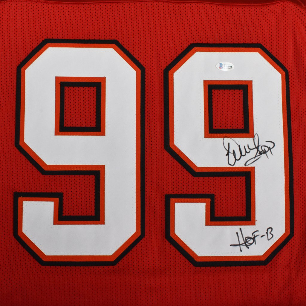 Warren Sapp Autographed Tampa Bay (Red #99) Custom Jersey w/ "HOF 13" - Beckett