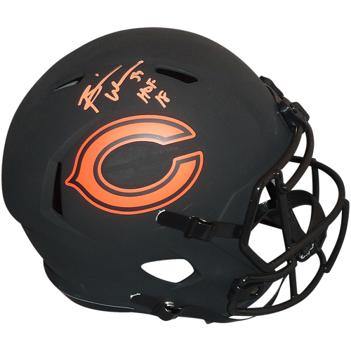 Brian Urlacher Autographed Chicago Bears (ECLIPSE Alternate) Deluxe Full-Size Replica Helmet w/ HOF 2018 - Beckett