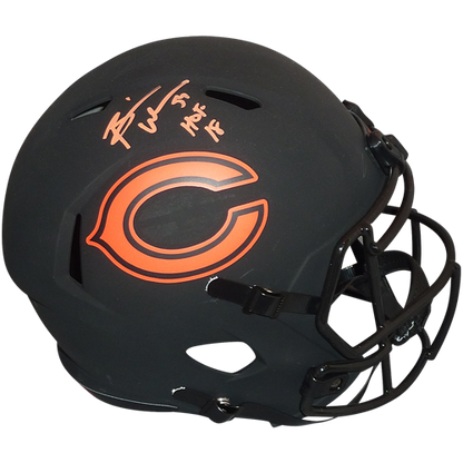 Brian Urlacher Autographed Chicago Bears (ECLIPSE Alternate) Deluxe Full-Size Replica Helmet w/ HOF 2018 - Beckett