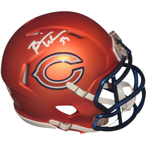 Brian Urlacher Autographed Chicago Bears (BLAZE Alternate) Mini Helmet - Beckett