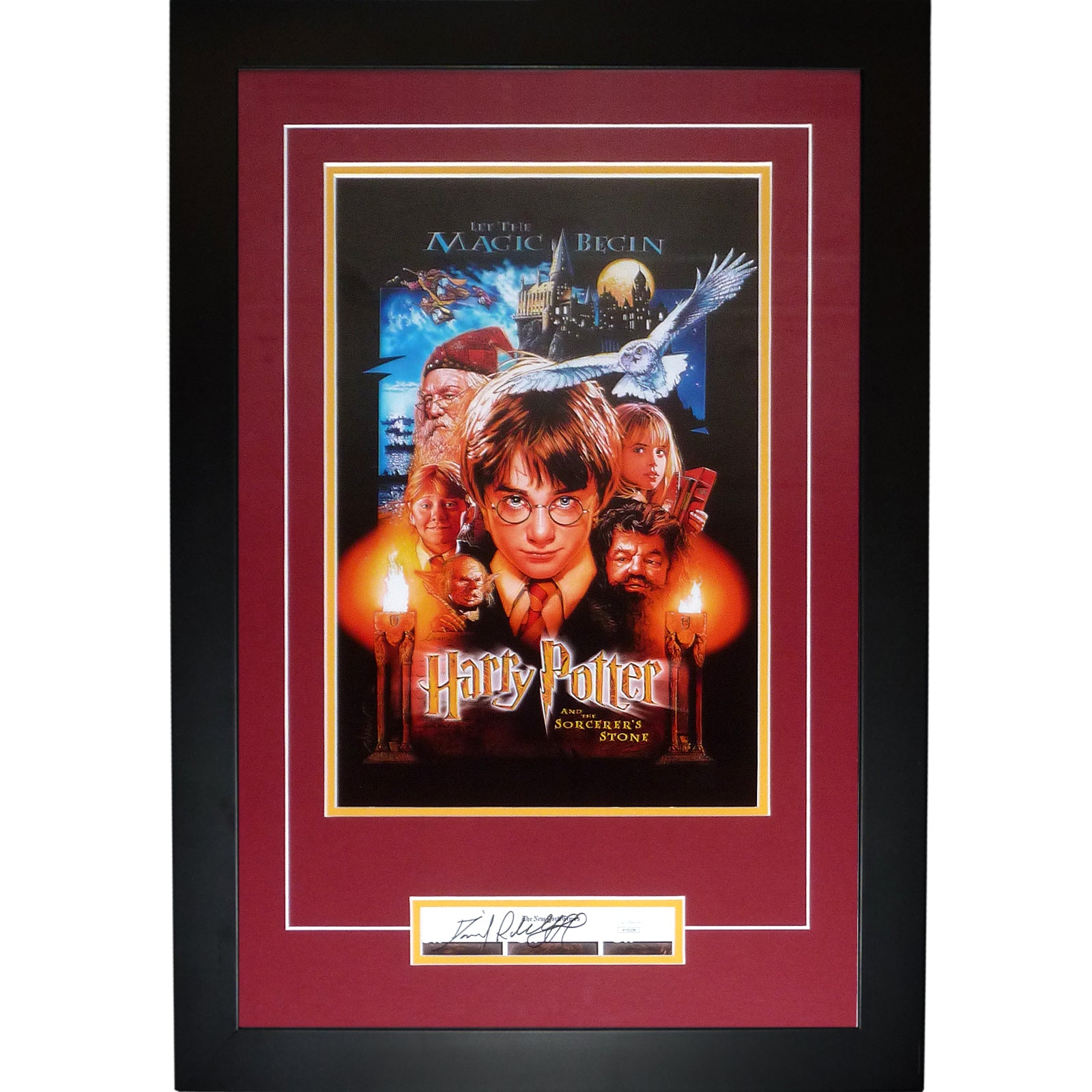 Harry Potter 11x17 Movie Poster Deluxe Framed with Daniel Radcliffe Autograph - JSA