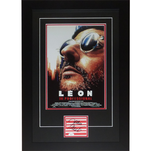 Leon The Professional 11x17 Movie Poster Deluxe Framed with Jean Reno Autograph - JSA