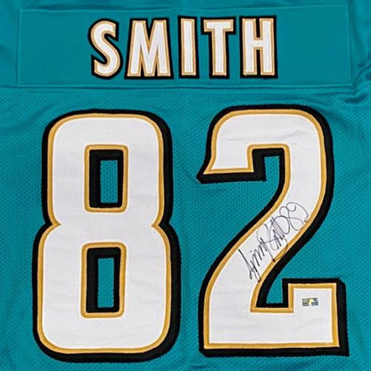 Jimmy Smith Autographed Jacksonville (Teal #82) Custom Jersey