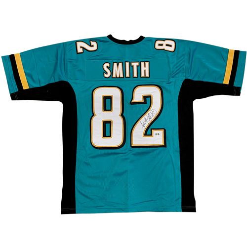 Jimmy Smith Autographed Jacksonville (Teal #82) Custom Jersey