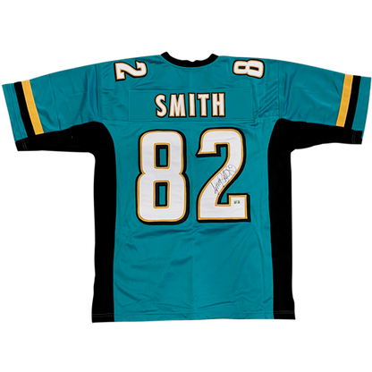 Jimmy Smith Autographed Jacksonville (Teal #82) Custom Jersey