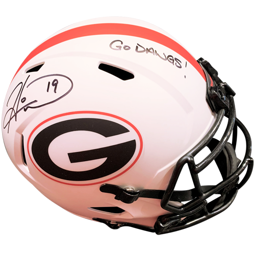 Hines Ward Autographed Georgia Bulldogs (LUNAR Eclipse) Deluxe Full-Size Helmet w/ Go Dawgs - BAS Witness