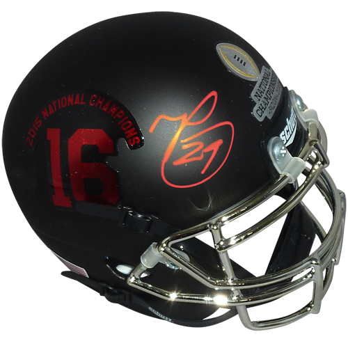 Minkah Fitzpatrick Autographed Alabama Crimson Tide (2015 Champs) Matte Black Mini Helmet - BAS
