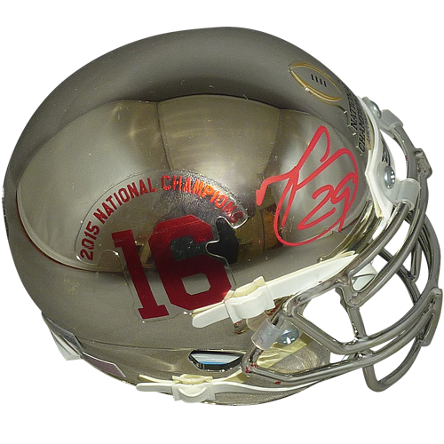 Minkah Fitzpatrick Autographed Alabama Crimson Tide (2015 Champs) Chrome Mini Helmet - BAS