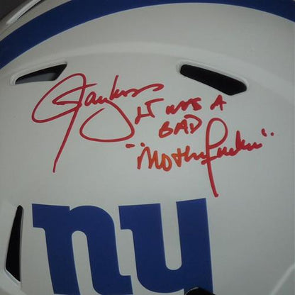 Lawrence Taylor Autographed New York Giants (LUNAR Eclipse) Deluxe Full-Size Replica Helmet w/ BAD MF inscr - BAS