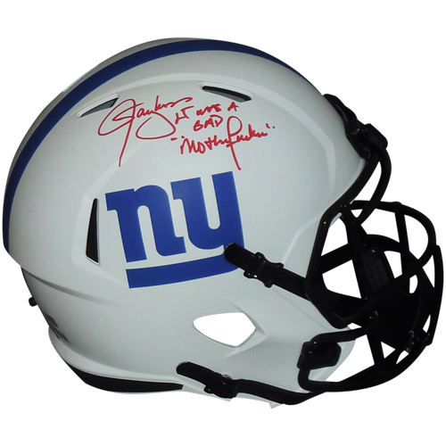 Lawrence Taylor Autographed New York Giants (LUNAR Eclipse) Deluxe Full-Size Replica Helmet w/ BAD MF inscr - BAS