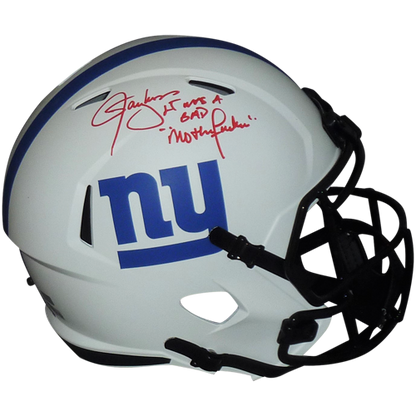 Lawrence Taylor Autographed New York Giants (LUNAR Eclipse) Deluxe Full-Size Replica Helmet w/ BAD MF inscr - BAS