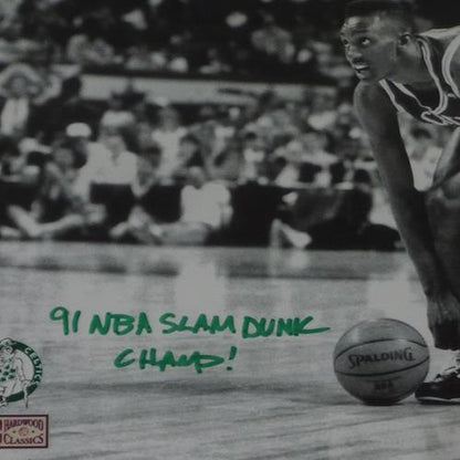 Dee Brown Autographed Boston Celtics (Pumping up Reebok Shoes) Deluxe Framed 11x14 Photo w/ Pump it up - JSA