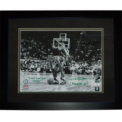 Dee Brown Autographed Boston Celtics (Pumping up Reebok Shoes) Deluxe Framed 11x14 Photo w/ Pump it up - JSA