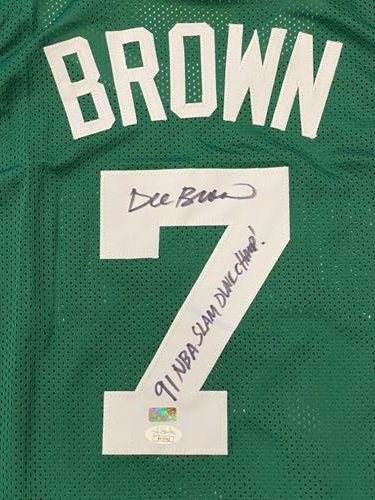 Dee Brown Autographed Boston Celtics Jersey with Inscription 91