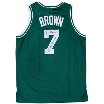 Dee Brown Autographed Boston (Green #7) Jersey w/ 91 NBA Slam Dunk Champ - JSA