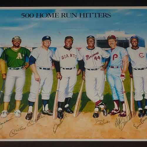 500 Home Run Club Autographed Deluxe Framed Art Print - JSA