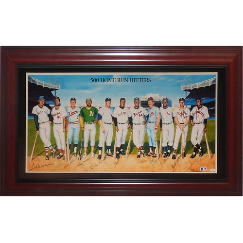 500 Home Run Club Autographed Deluxe Framed Art Print - JSA