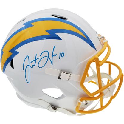 Justin Herbert Autographed Los Angeles Chargers (Speed) Deluxe Full-Size Replica Helmet - BAS