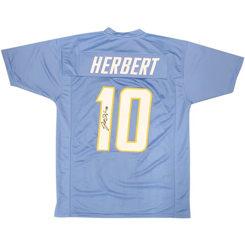 Justin Herbert Autographed Los Angeles (Powder Blue #10) Custom Jersey - BAS