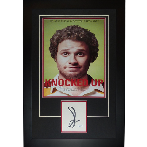 Knocked Up 11x17 Movie Poster Deluxe Framed with Seth Rogen Autograph - JSA