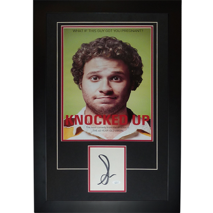 Knocked Up 11x17 Movie Poster Deluxe Framed with Seth Rogen Autograph JSA