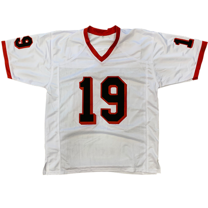 Hines Ward Autographed Georgia (White #19) Custom Jersey - BAS