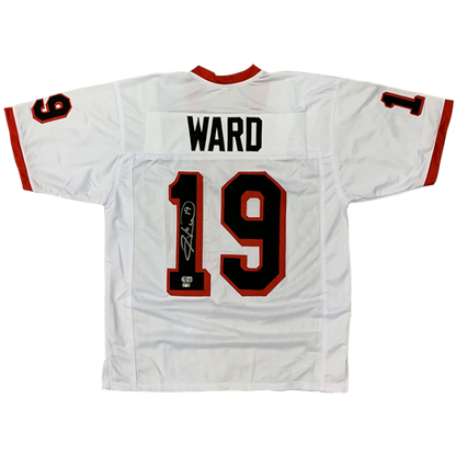 Hines Ward Autographed Georgia (White #19) Custom Jersey - BAS