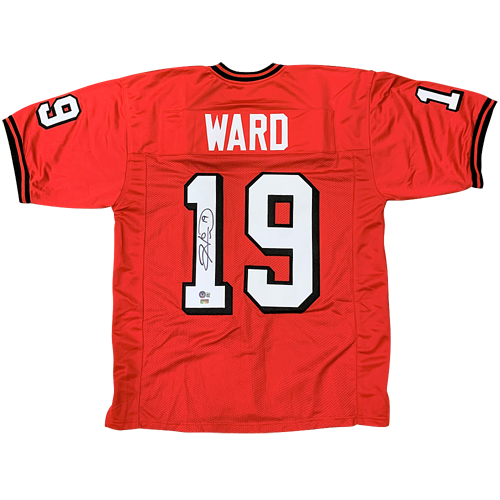 Hines Ward Autographed Georgia (Red #19) Custom Jersey - BAS