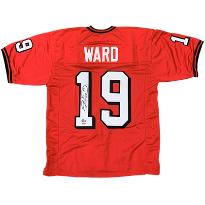 Hines Ward Autographed Georgia (Red #19) Custom Jersey - BAS