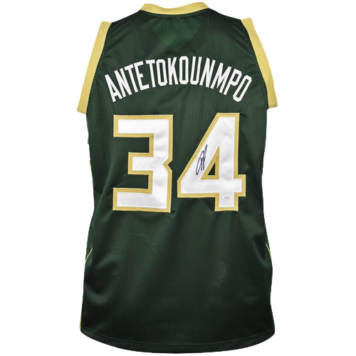 Milwaukee Bucks Giannis Antetokounmpo Autographed Green Jersey Beckett BAS  Stock #191159 - Mill Creek Sports