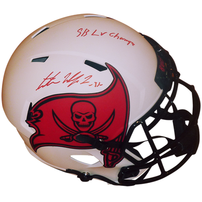 Antoine Winfield Jr. Autographed Tampa Bay Buccaneers (LUNAR Eclipse Alternate) Deluxe Full-Size Replica Helmet w/ SB LV Champs - BAS