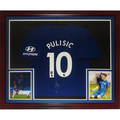 Christian Pulisic Autographed Chelsea FC (Blue #10) Deluxe Framed Soccer Jersey - Panini