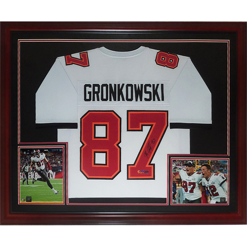 Rob Gronkowski Autographed Tampa Bay (White #87) Deluxe Framed Jersey – Radtke