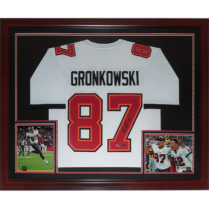 Rob Gronkowski Autographed Tampa Bay (White #87) Deluxe Framed Jersey - Radtke
