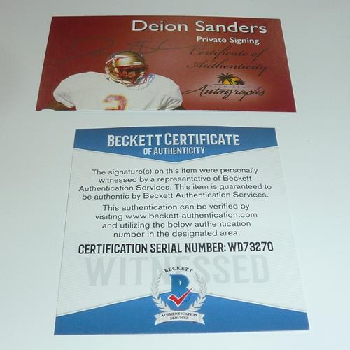 Deion Sanders Autographed FSU Florida State (Garnet #2) Custom Jersey - Beckett