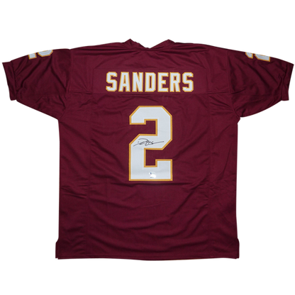 Deion Sanders Autographed FSU Florida State (Garnet #2) Custom Jersey - JSA