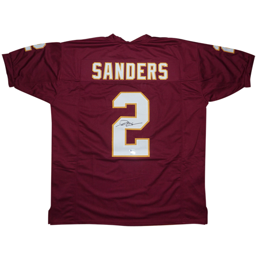 Deion Sanders Autographed FSU Florida State (Garnet #2) Custom Jersey - Beckett