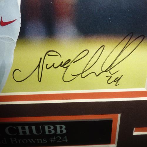 Nick Chubb Autographed Cleveland Browns Framed 8x10 Photo - JSA