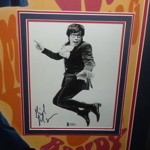 Austin Powers International Man of Mystery Full-Size Movie Poster Deluxe Framed with Mike Myers Autographed 8x10 Photo - JSA