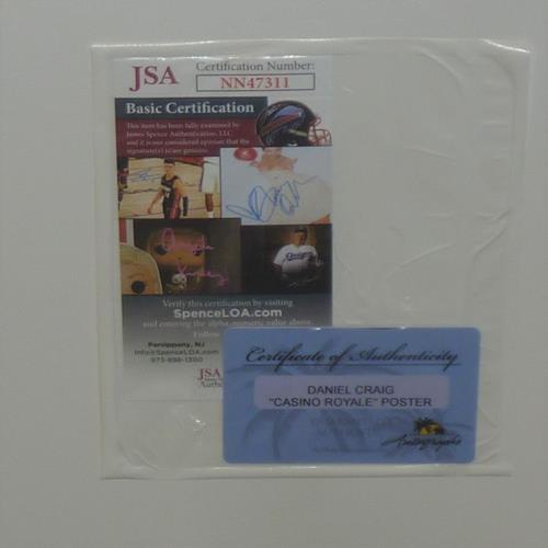 Casino Royale Full-Size Movie Poster Deluxe Framed with Daniel Craig Autograph - JSA