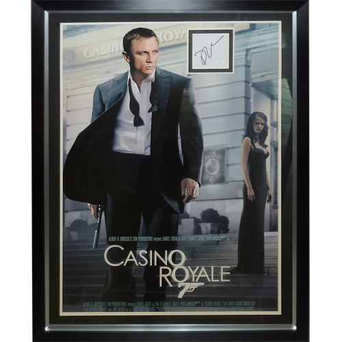 Casino Royale Full-Size Movie Poster Deluxe Framed with Daniel Craig Autograph - JSA