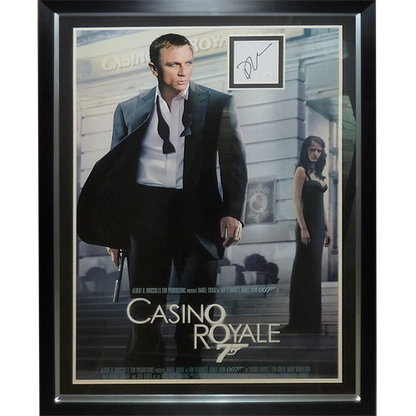 Casino Royale Full-Size Movie Poster Deluxe Framed with Daniel Craig Autograph - JSA