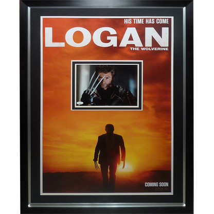 Logan X-Men Full-Size Movie Poster Deluxe Framed with Hugh Jackman Autographed 8x10 Photo - JSA